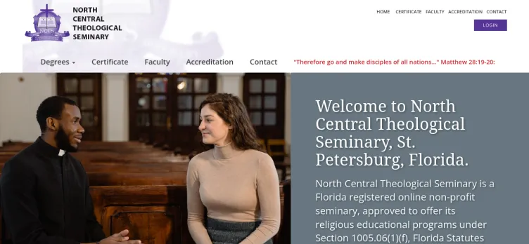 Screenshot North Central Theological Seminary