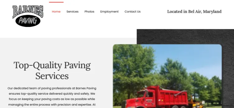 Screenshot Barnes Paving