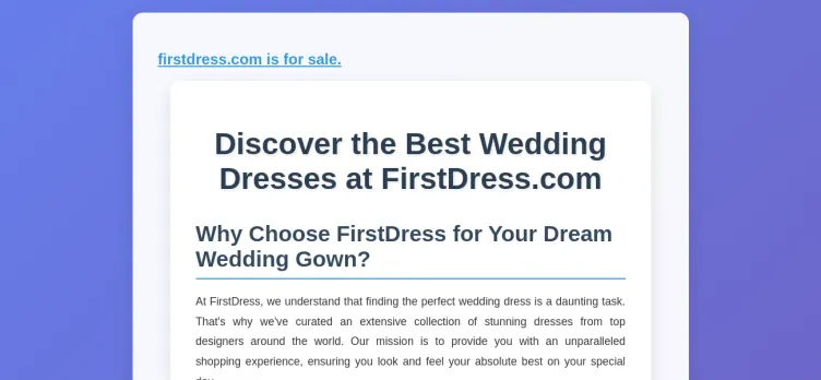 Screenshot Firstdress