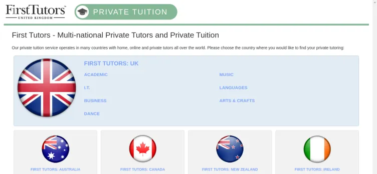 Screenshot FirstTutors