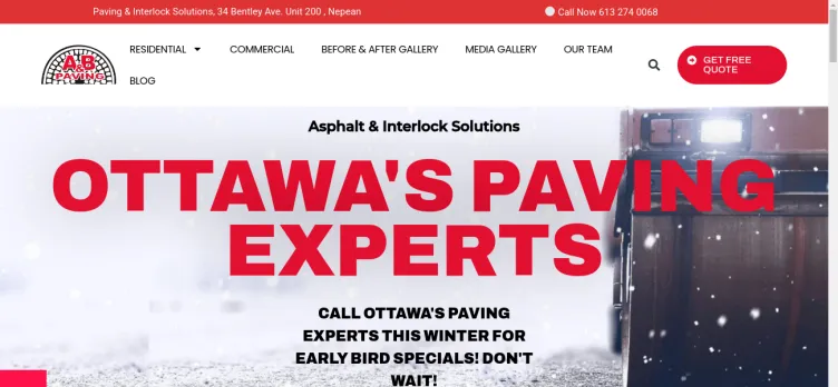 Screenshot A & B Paving Ontario