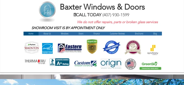 Screenshot Baxter Windows & Doors
