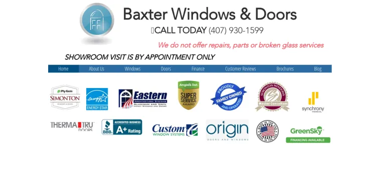 Screenshot Baxter Windows & Doors