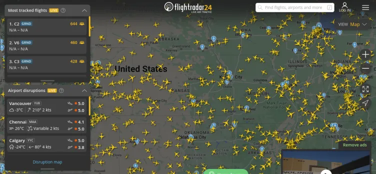 Screenshot Flightradar24