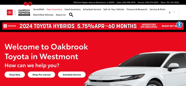 Screenshot Oakbrook Toyota in Westmont