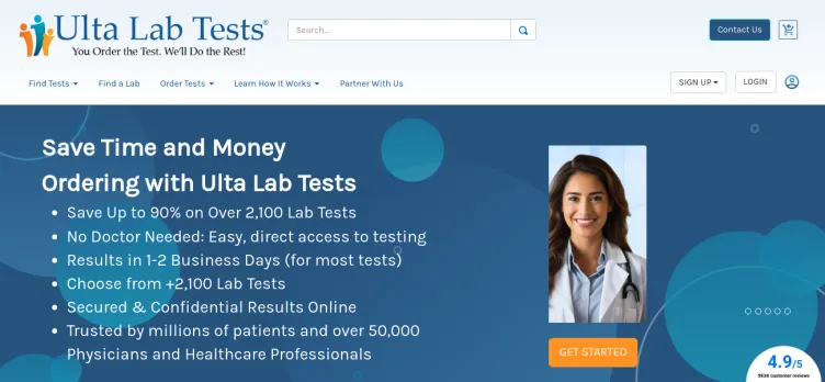 Screenshot Ulta Lab Tests