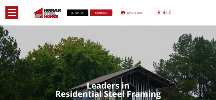 Screenshot Kodiak Steel Homes