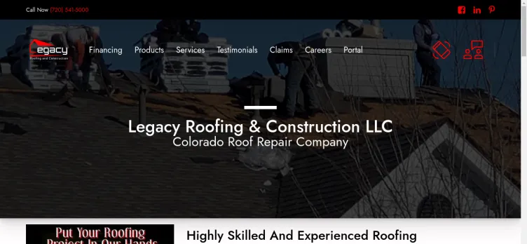 Screenshot Legacy Roofing & Construction