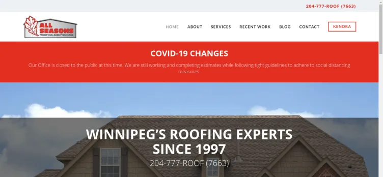 Screenshot All Seasons Roofing And Renovations