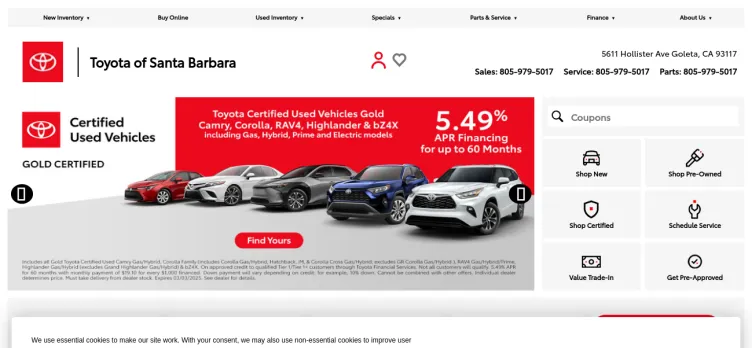 Screenshot Toyota of Santa Barbara