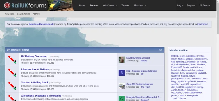 Screenshot RailUK Forums