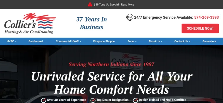 Screenshot Collier's Heating & Air Conditioning