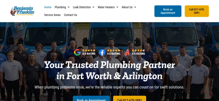 Screenshot Benjamin Franklin Plumbing