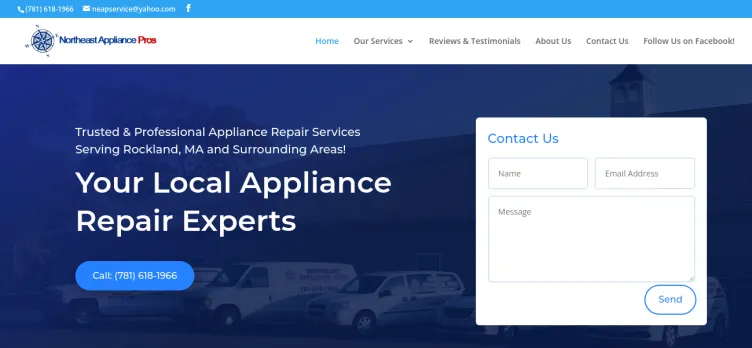 Screenshot Northeast Appliance Pros