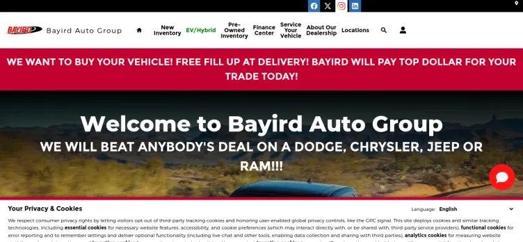 Screenshot Bayird Auto Group