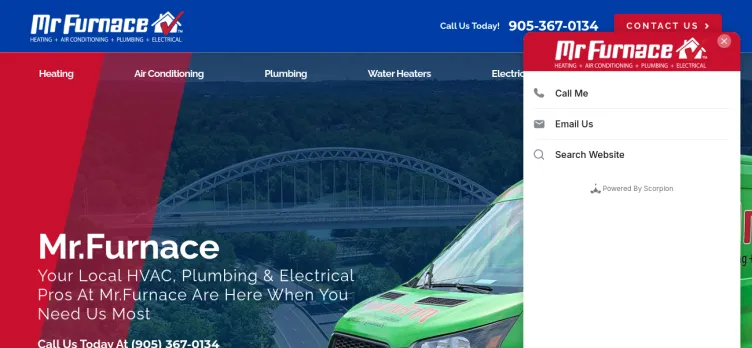 Screenshot Mr Furnace Heating & Air Conditioning