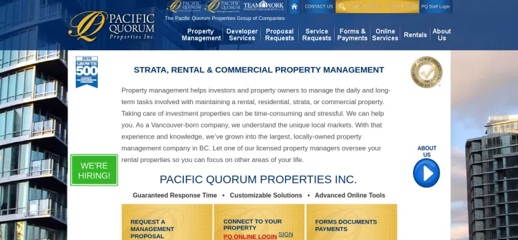 Screenshot Pacific Quorum Properties