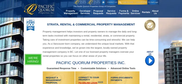 Screenshot Pacific Quorum Properties