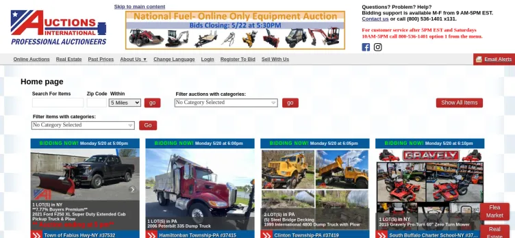 Screenshot Auctions International