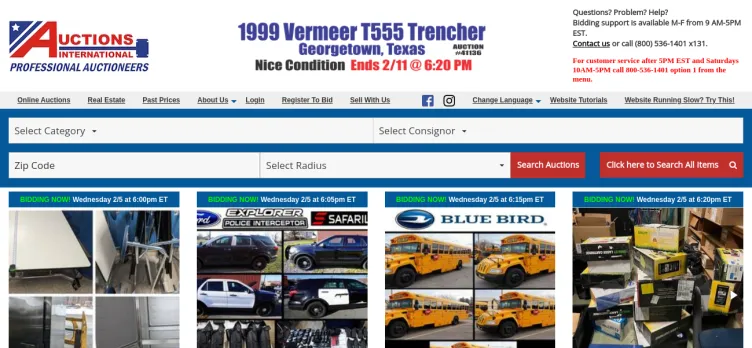 Screenshot Auctions International