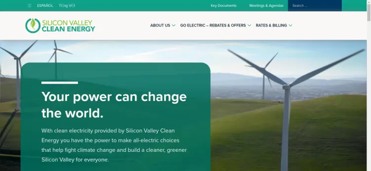 Screenshot Silicon Valley Clean Energy