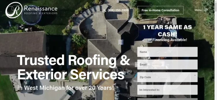 Screenshot Renaissance Roofing & Exteriors