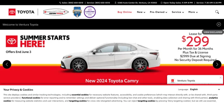 Screenshot Ventura Toyota