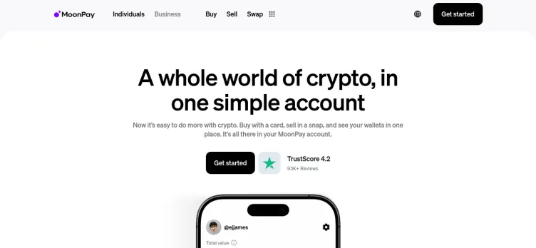 Screenshot Moonpay Usa