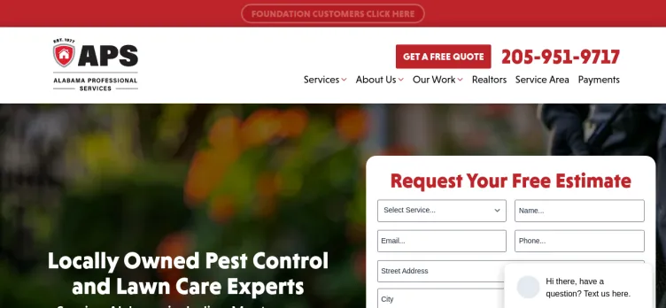 Screenshot Alabama Professional Services