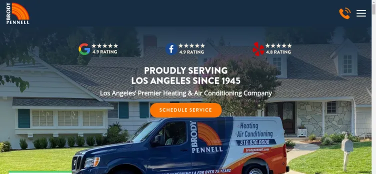 Screenshot Brody Heating, Air Conditioning & Electrical Contractors
