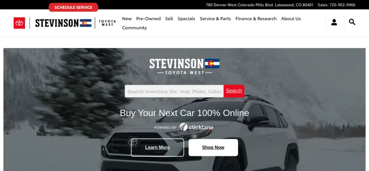 Screenshot Stevinson Toyota West