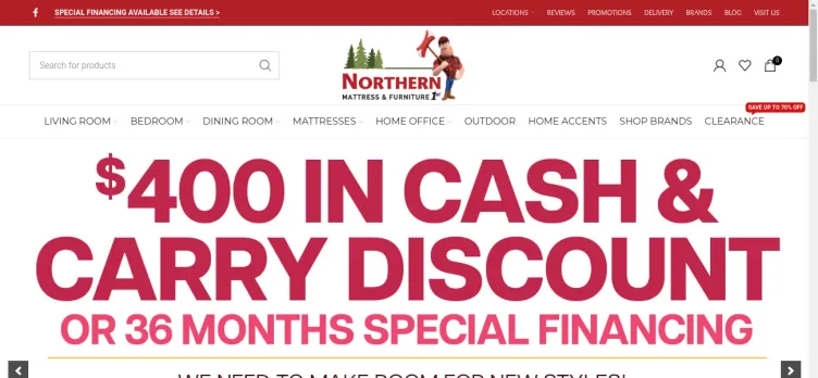 Screenshot Northern Mattress & Furniture 1st