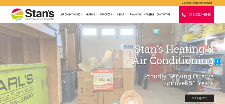 Screenshot Stan's Heating and Air Conditioning