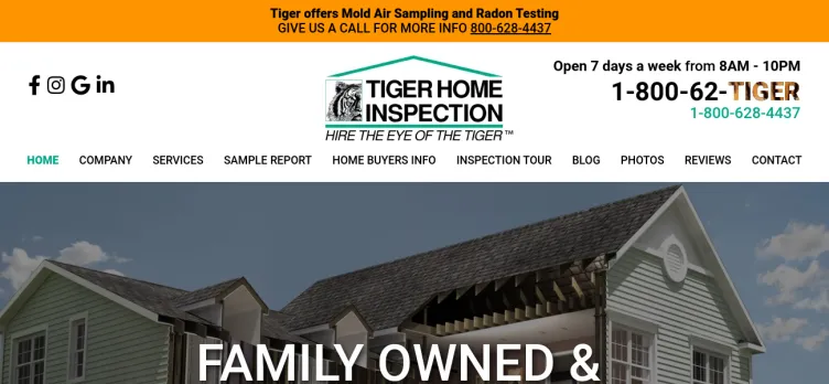 Screenshot Tiger Home Inspection