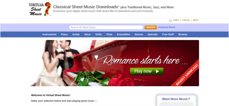 Screenshot Virtual Sheet Music