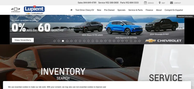 Screenshot Lupient Chevrolet of Bloomington