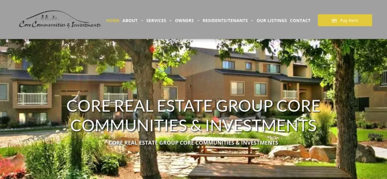 Screenshot Core Communities & Investments