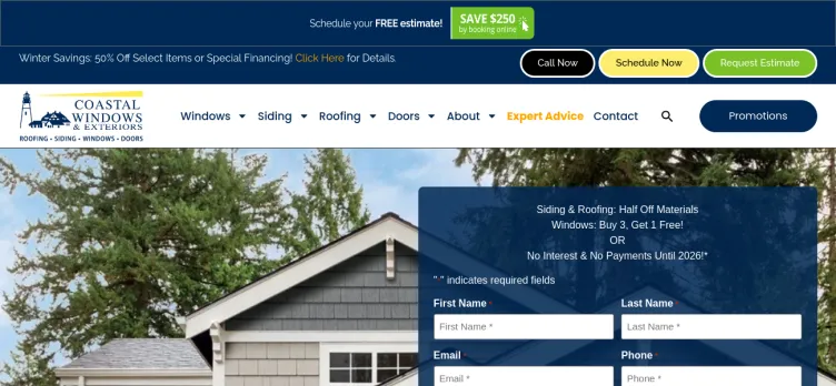 Screenshot Coastal Windows & Exteriors