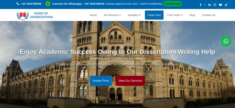 Screenshot Home of Dissertations