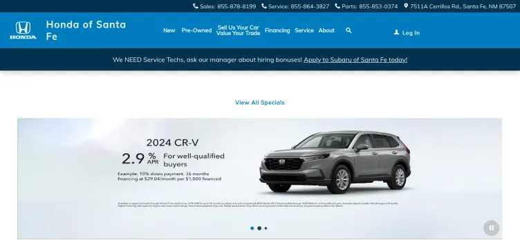 Screenshot Honda Subaru of Santa Fe