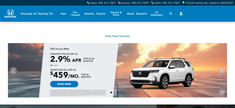 Screenshot Honda Subaru of Santa Fe