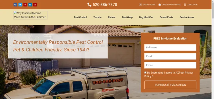 Screenshot Arizona Pest Control