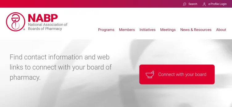 Screenshot National Association of Boards of Pharmacy
