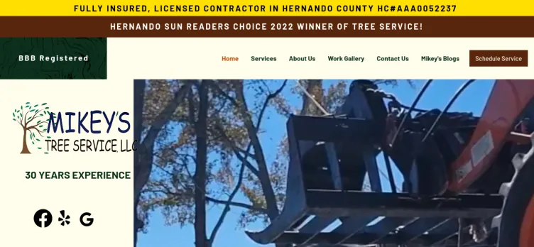 Screenshot Mikey's Tree Services