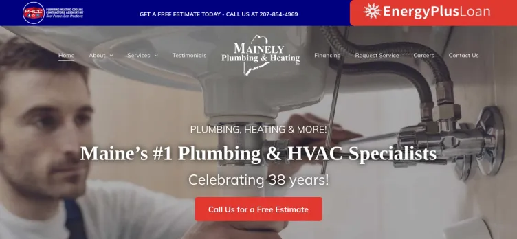 Screenshot Mainely Plumbing & Heating