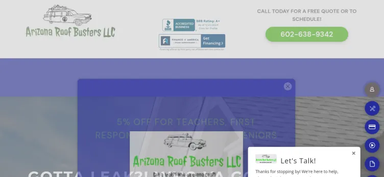Screenshot Arizona Roof Busters