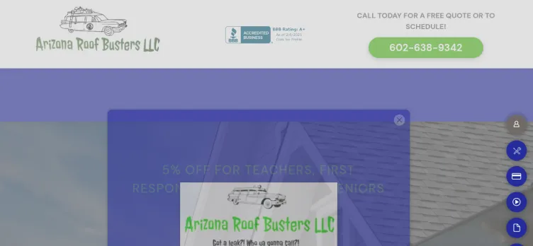 Screenshot Arizona Roof Busters