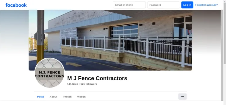 Screenshot M J Fence Contractors