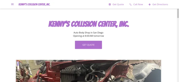 Screenshot Kenny's Collision Center