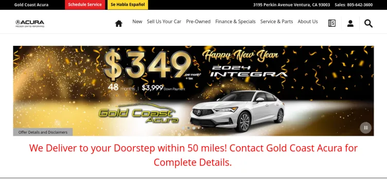 Screenshot Gold Coast Acura